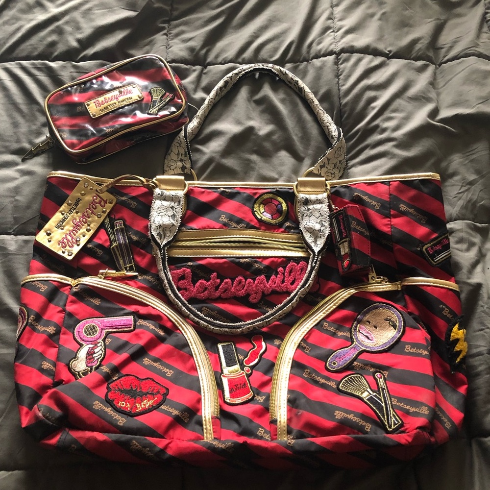 Betsy Johnson Betseyville Tote and makeup bag